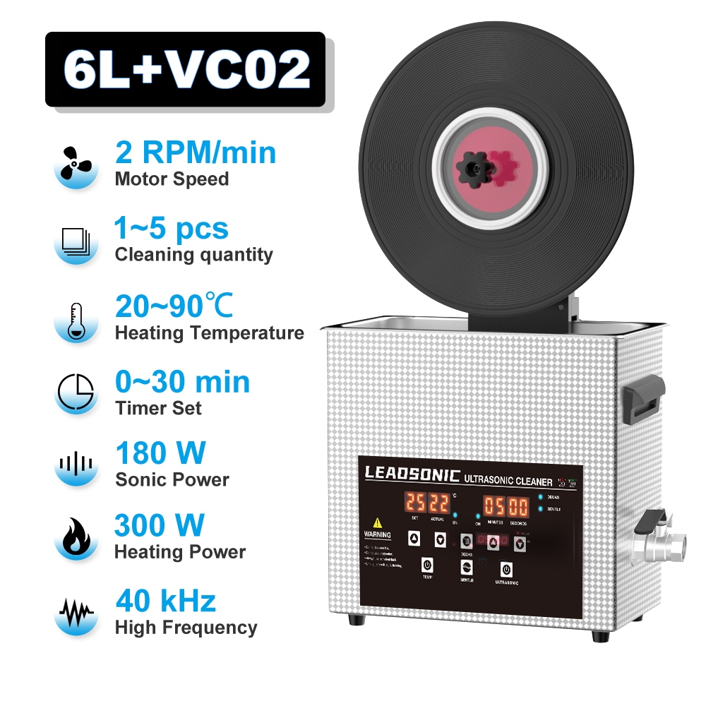 ตัวบันทึกเสียงไวนิล อัลตราโซนิก 6.5 ลิตร ปรับได้ พร้อมตัวยึด สําหรับ Wash EP 7 LP 12 นิ้ว CNC