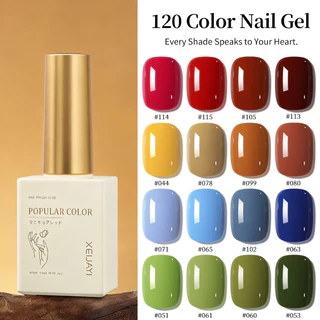 XEIJAYI 15ml--Cherry Blossom Pink and Dark Blue Gel Nail Polish, 120 สี, เหมาะสําหรับร้านทําเล็บและของใช้ประจําวัน