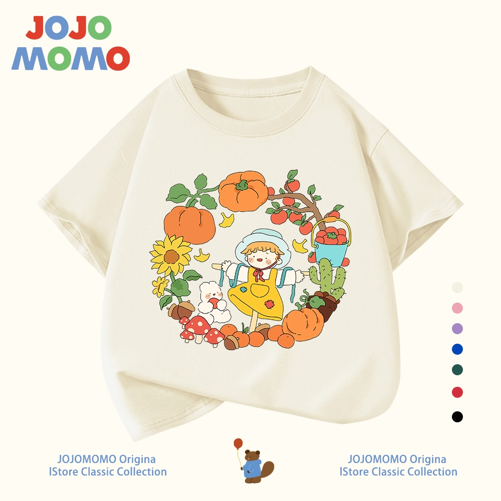 【ส่งในวันเดียวกัน】เสื้อยืดเด็กผู้หญิง ลายการ์ตูนน่ารัก สีแดง ขาว ผ้าฝ้าย ทรงหลวม-แขนสั้น ระบายอากาศดี ใส่สบาย สำหรับเด็ก 1-10 ปี