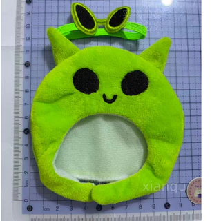 ตุ๊กตาผ้าฝ้ายขนาด 10 ซม. Self-Deprecating Bear Headgear แว่นตาตลก Alien ตุ๊กตาอุปกรณ์เสริม