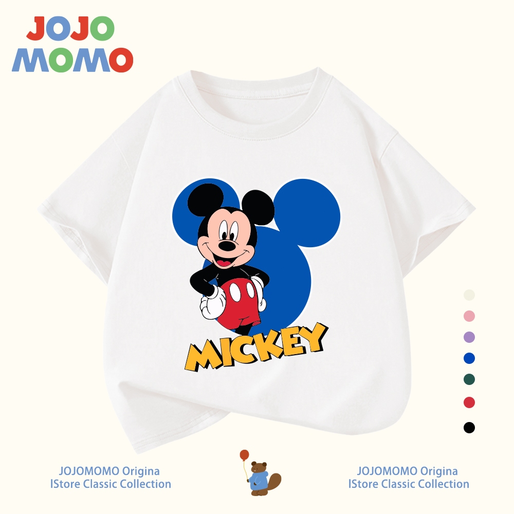 【ส่งในวันเดียวกัน】เสื้อยืดเด็ก ลายมิกกี้เมาส์ (Mickey Mouse) น่ารัก สีแดง ผ้าฝ้าย ทรงหลวม-แขนสั้น ระบายอากาศดี สำหรับเด็ก 1-12 ปี