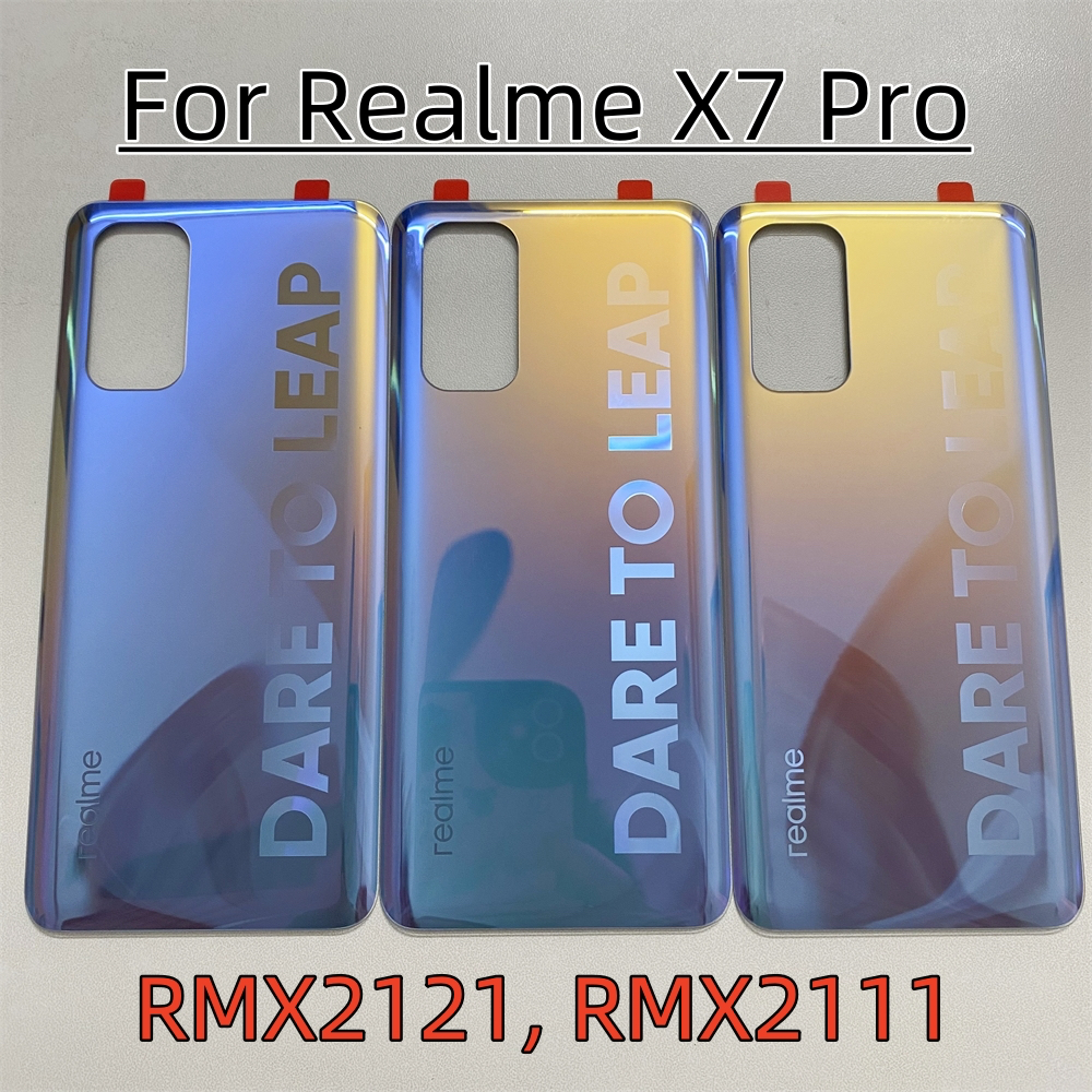 สําหรับRealme X7 Proฝาครอบแบตเตอรี่ด้านหลังแก้วRMX2121 RMX2111 ฝาหลังแบตเตอรี่ประตูReplacemen