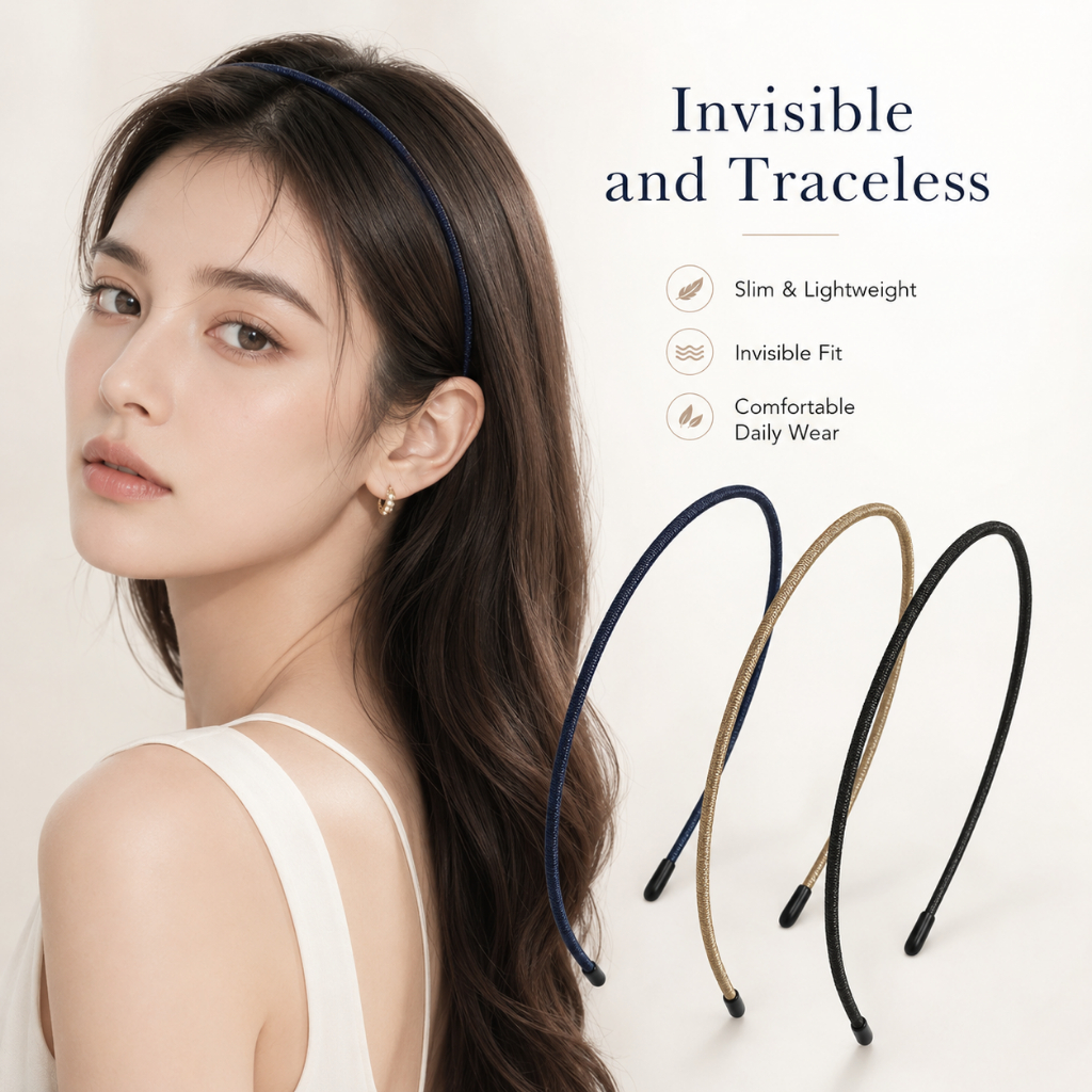 Headband บางเฉียบสำหรับผู้หญิง ดีไซน์ไม่มีรอยกด สัมผัสเนียนนุ่ม เหมาะกับผมสั้นและยาว พร้อมสวมใส่ทุกวันเพิ่มสไตล์และความสบายตลอดเวลา