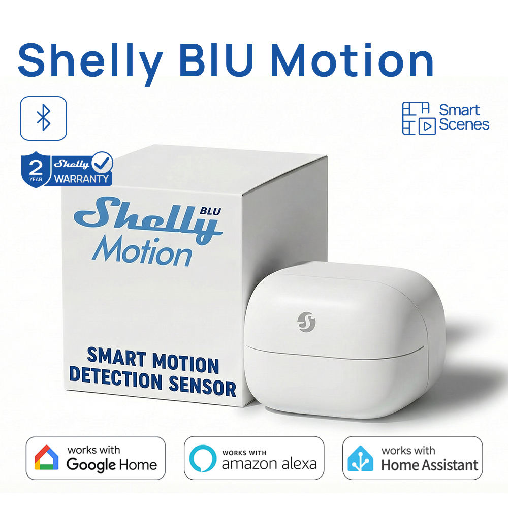 Shelly BLU Motion Bluetooth Motion Sensor ​เซ็นเซอร์ความเคลื่อนไหวพร้อมการตอบสนองทันที ใช้กับระบบอัตโนมัติที่ต้องการ