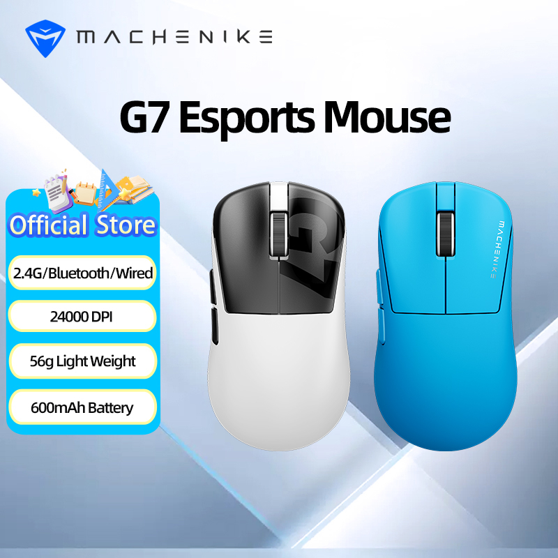 เมาส์เกมมิ่ง Machenike G7 Tri-Mode แบบมีสาย/บลูทูธ/ไร้สาย 2.4G ความละเอียด 24000DPI น้ำหนักเบา เหมาะสำหรับกีฬาอีสปอร์ต