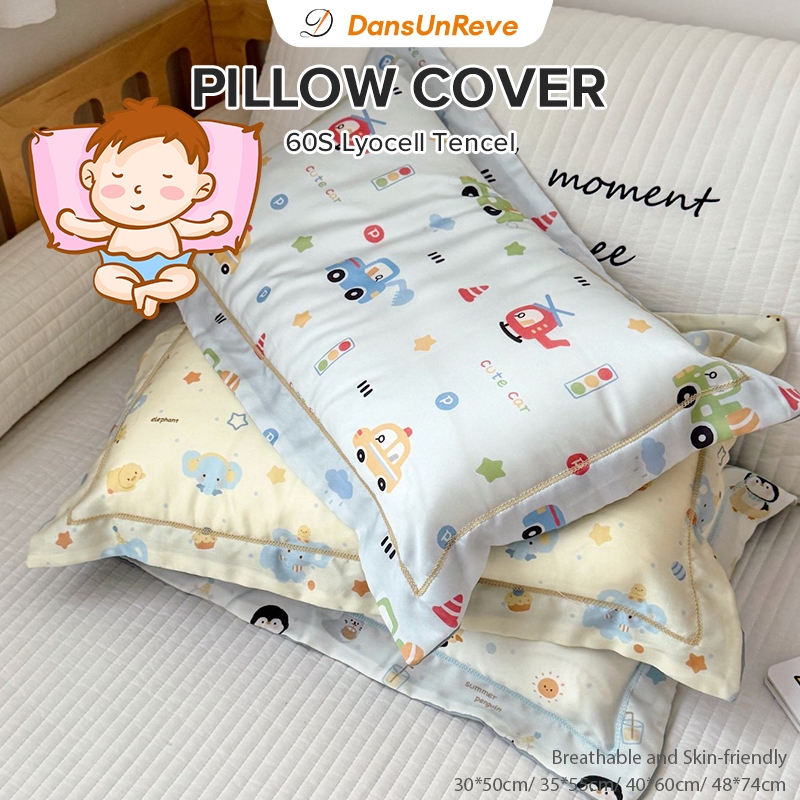 ปลอกหมอนเด็ก 60S Lyocell Tencel pillowcase - satin silk การ์ตูน ปลอกหมอนเด็ก - ขนาด 30x50, 35x55, 40x60, 48x74 ซม.