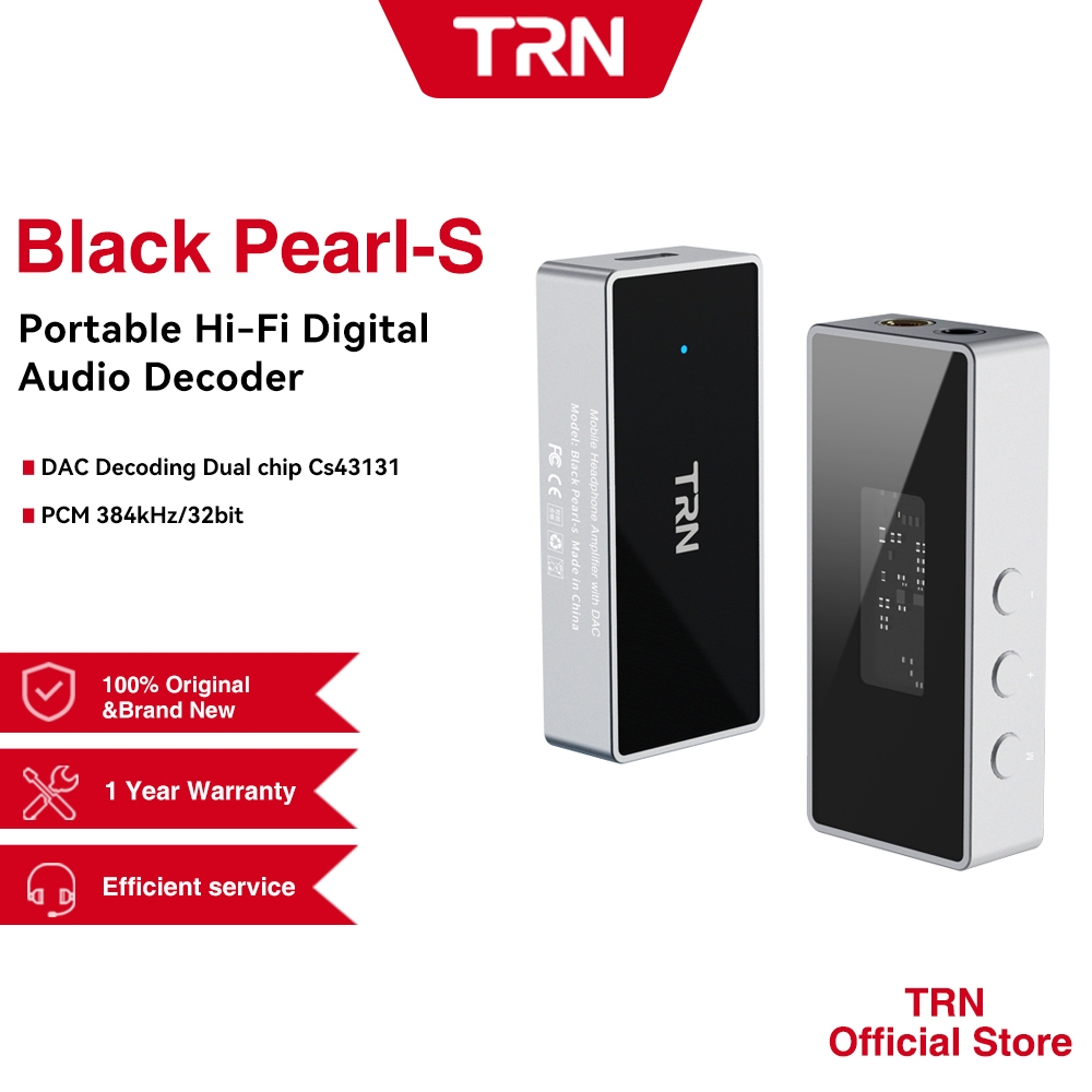 TRN Black Pearl-S Hi-Fi Amplifier Dual CS43131 ชิป 32bit/384kHz DSD256 3.5+4.4 มม.Balance Output Portable Decoder