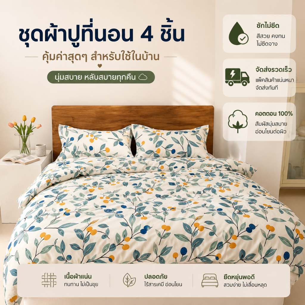 พร้อมสต็อกสีเหลืองสีชมพูหัวใจโลควอทพิมพ์บานบ้านดอกไม้นุ่มล้างทําความสะอาดได้ชุดเครื่องนอนสดหวานราชินีเดี่ยวกษัตริย์ ปลอกผ้านวม 3ฟุต 5ฟุต 6ฟุต