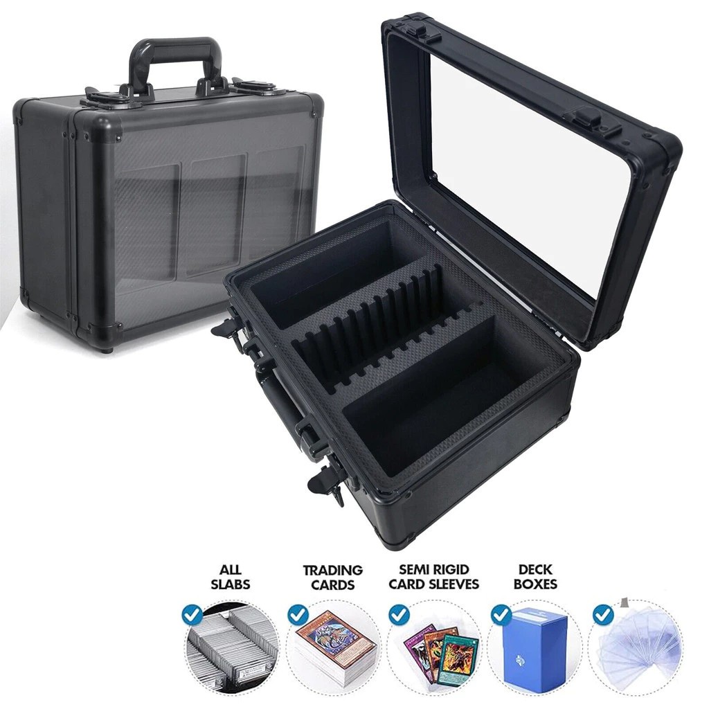 สําหรับ PSA 3-Row Graded Card Storage Box Organizer พร้อมฝาครอบโปร่งใส Trading Card Holder Slab Case