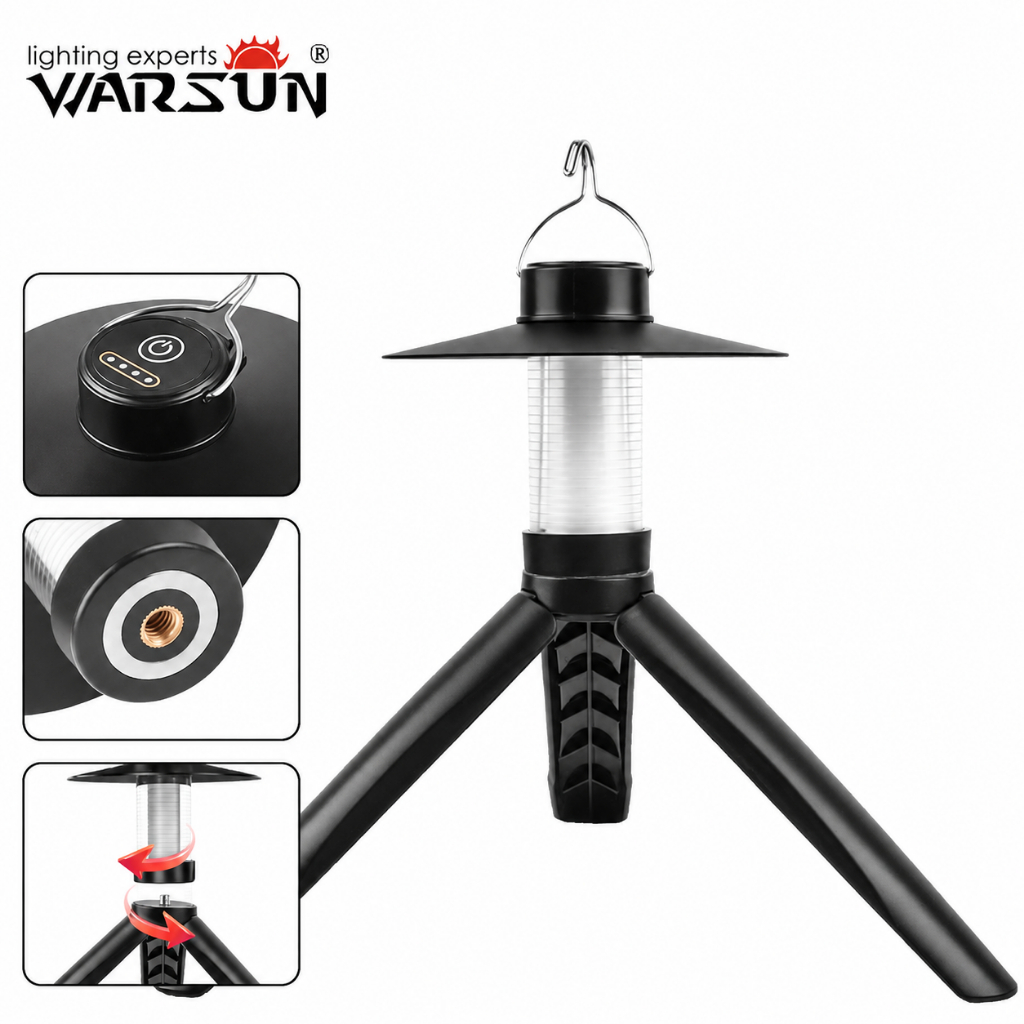 Warsun CP66 ไฟแคมป์ปิ้ง 500 ลูเมน กันน้ำ IPX4 ขาตั้ง ใช้งาน 3 โหมด ไฟฉุกเฉิน แสงสว่างสูง สำหรับตั้งแคมป์กลางแจ้ง