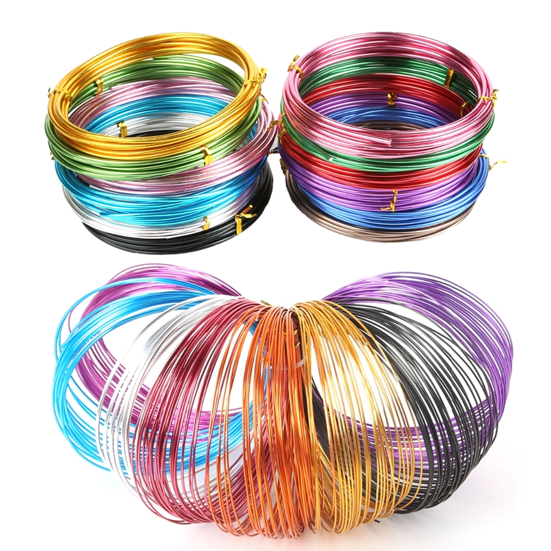 1.0/1.5/2.0/2.5 มม.ลวดอลูมิเนียมหลากสี 18 Gauge Beading Craft Wire ประมาณ 3-10 เมตร