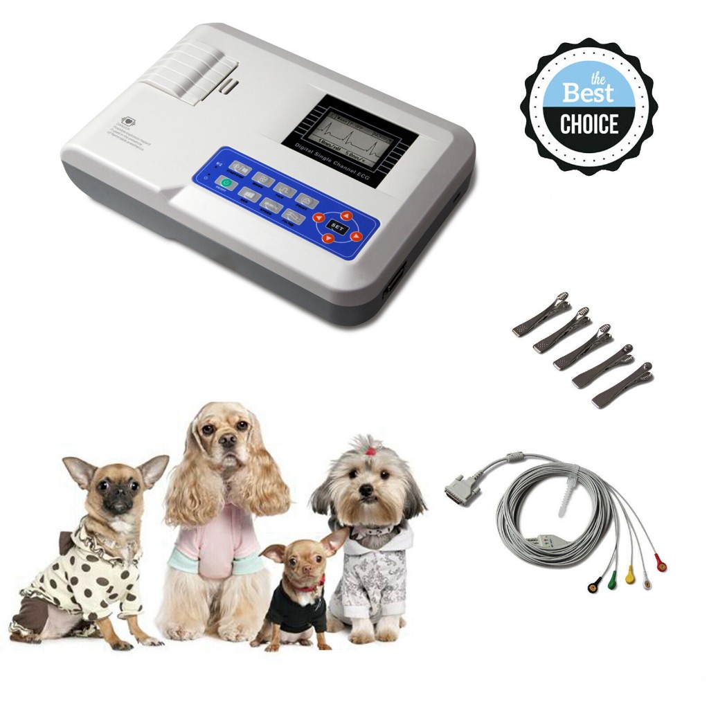 CONTEC ECG100G Veterinary EKG Monitor แบบพกพา 12-Lead ECG เครื่องสําหรับสัตว์เลี้ยงคลินิกหัวใจสัตว์ต