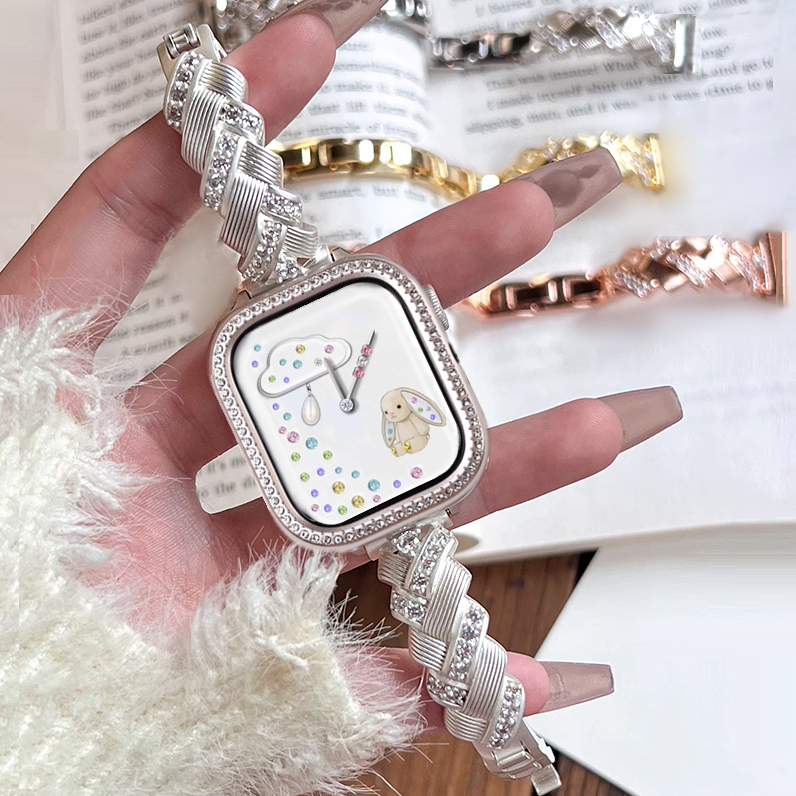 Jewelry Diamond Strap Case For Huawei Watch Fit 5 สาย Diamond สาย Huawei Watch Fit 5 pro Strap / Huawei watch Fit 4 สาย Bling สาย Huawei Watch Fit 4 pro เคส Huawei Fit 4 Strap Huawei fit 5 สาย Metal Huawei Fit 3 เคส Fit4 / สาย Huawei Watch Fit 3 Strap