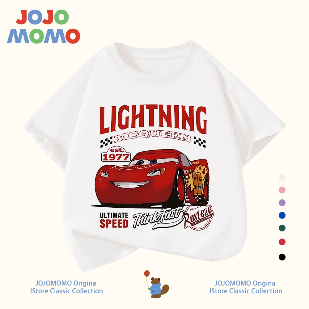 【ส่งในวันเดียวกัน】เสื้อยืดเด็ก ลายรถแข่งแมคควีน (Lightning McQueen) สีแดง-ขาว ทรงหลวม-แขนสั้น ระบายอากาศดี ใส่สบาย สำหรับเด็ก 1-10 ปี แบบ Unisex