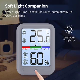3Life เครื่องวัดอุณหภูมิและความชื้นดิจิตอล หน้าจอ LCD ขนาดใหญ่ ตรวจวัดแม่นยำสูง สำหรับบ้าน ห้องนอน สำนักงาน และเรือนปลูกต้นไม้