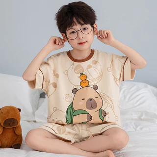 ชุดนอน เด็กชุดนอนเสื้อเด็กโตชายหญิงนอนนอนเด็กใหญ่นอนชุด