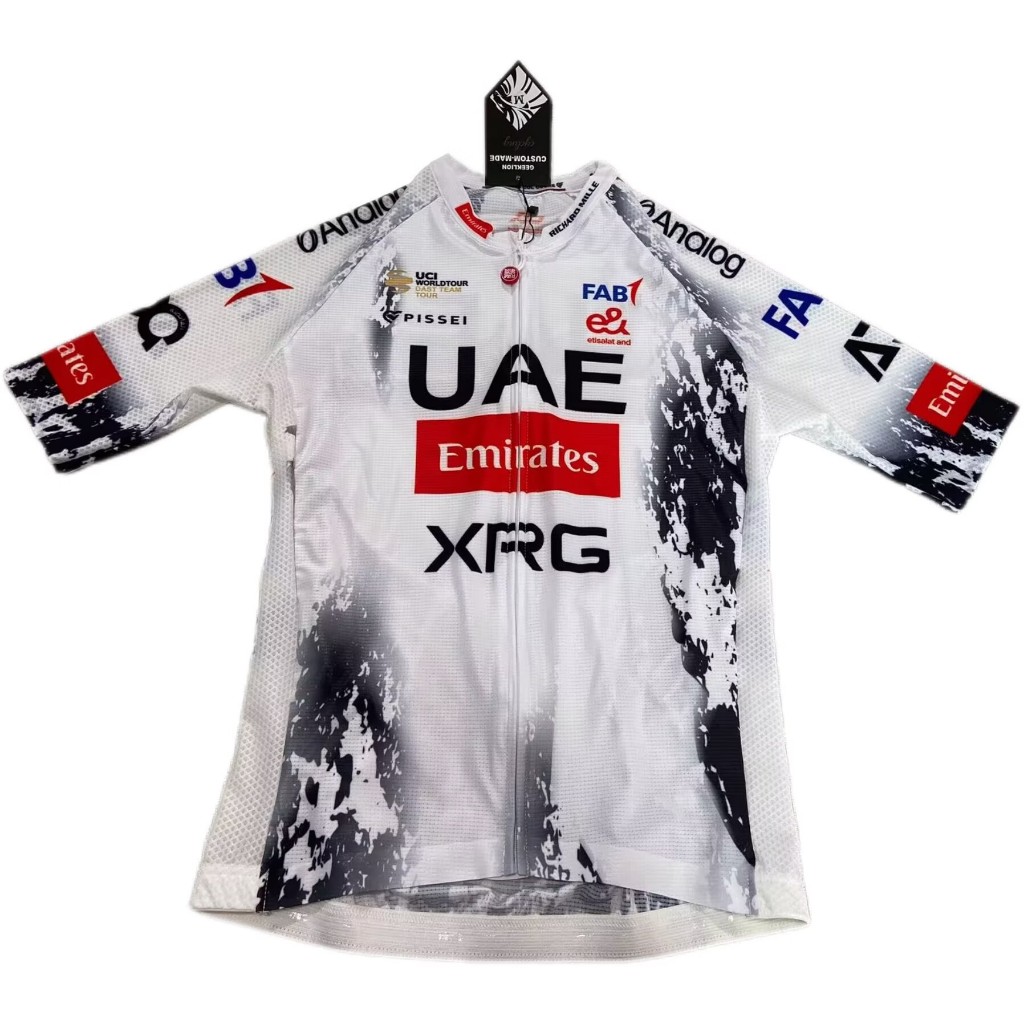 2025 TDF PRO UAE ทีมเอมิเรตส์เสื้อเจอร์ซีย์นักปั่นแขนสั้นแห้งเร็วระบายอากาศเสื้อจักรยานเสือหมอบ