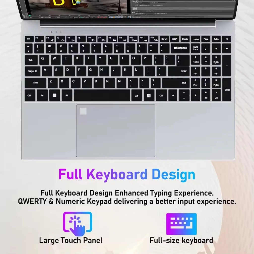 Free MS Office2026 ใหม่แล็ปท็อปสําหรับเล่นเกม 15.6 นิ้ว Intel Core i9 คอมพิวเตอร์ Windows 11 Pro 16GB DDR4 1TB SSD คีย์บอร์ดเรืองแสงปลดล็อคลายนิ้วมือแล็ปท็อปแบบพกพา thumbnail 5