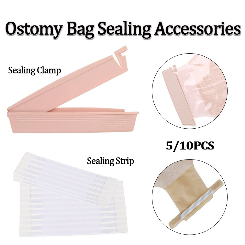 Ostomy แถบปิดผนึกถุงคลิปปิดผนึก Universal Fixing Strip อุปกรณ์เสริมถุง Colostomy หนึ่ง/สองชิ้น