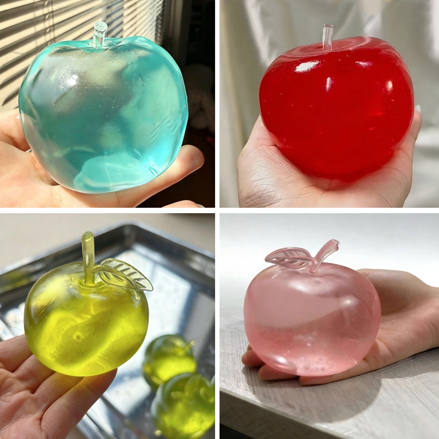 Big Apple Stress Ball Apple Fidget ของเล่น Non-Bounce Squeeze Ball ASMR Sensory ของเล่นเด็ก Anti-Stress