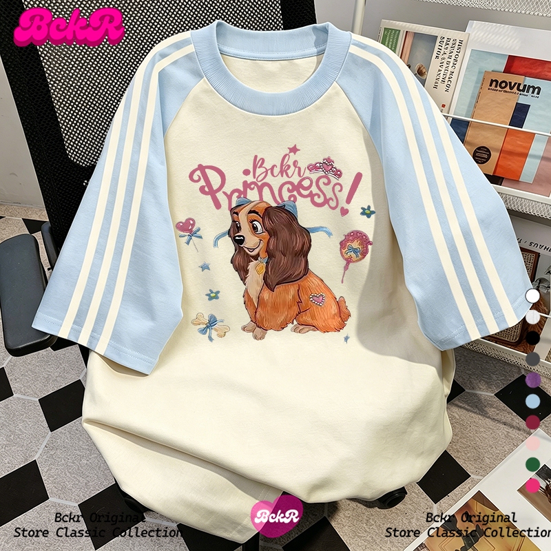 【จัดส่งตลอด 24 ชั่วโมง】🔥BCKR ลายน้องหมาน่ารัก oversizeคอกลมผู้หญิง tshirt🐶ชุดหน้าร้อนเสื้อYG1484
