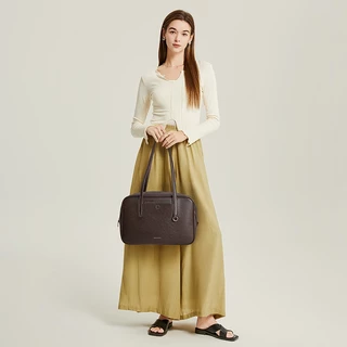 BOSTANTEN Speedy Bag กระเป๋าสะพายไหล่ผู้หญิง หนัง PU Tote Bag กระเป๋าใบใหญ่ จุของเยอะ อเนกประสงค์ สไตล์เกาหลี เรียบหรู Work Daily