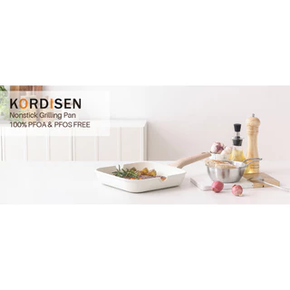 KORDISEN นมขาวคุณภาพสูงอลูมิเนียมสแควร์ไม่ติดกระทะสเต็กกระทะย่างขนาด 9.5 / 11 นิ้ว