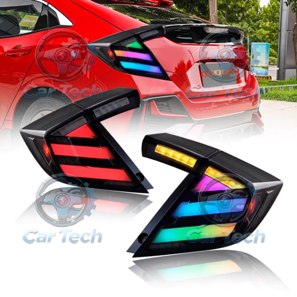 CTshop เหมาะสําหรับ HONDA CIVIC Hatchback FK7 FK8 2016-2021 mugen LED taillamp ไฟท้ายหมอก belakang