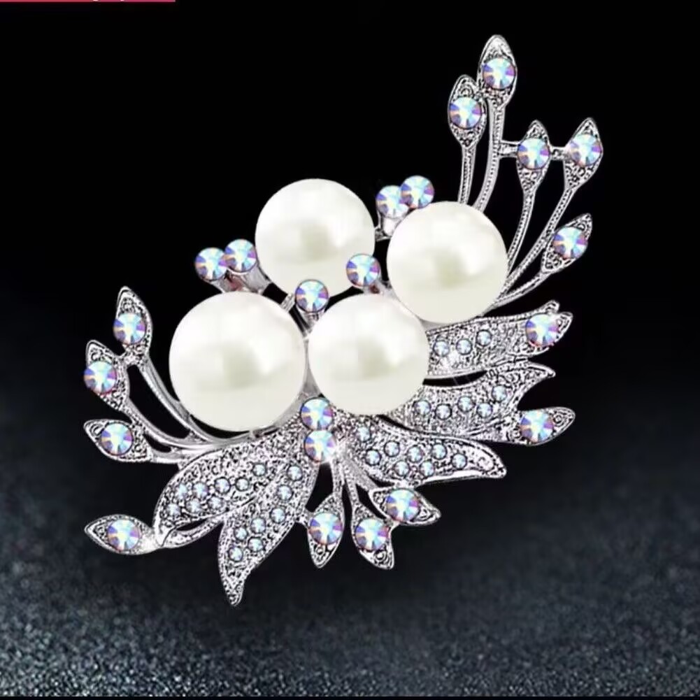 หรูหรา Pearl Bouquet เข็มกลัด High-End คริสตัล Pin All-Match เสื้อสูทอุปกรณ์เสริม
