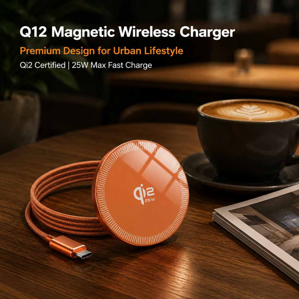 แบบพกพา 25W Super Fast Charge Qi2 Certified Charger Magnetic Wireless Charging Pad ใช้งานร่วมกับสําหรับ iPhone และหูฟัง