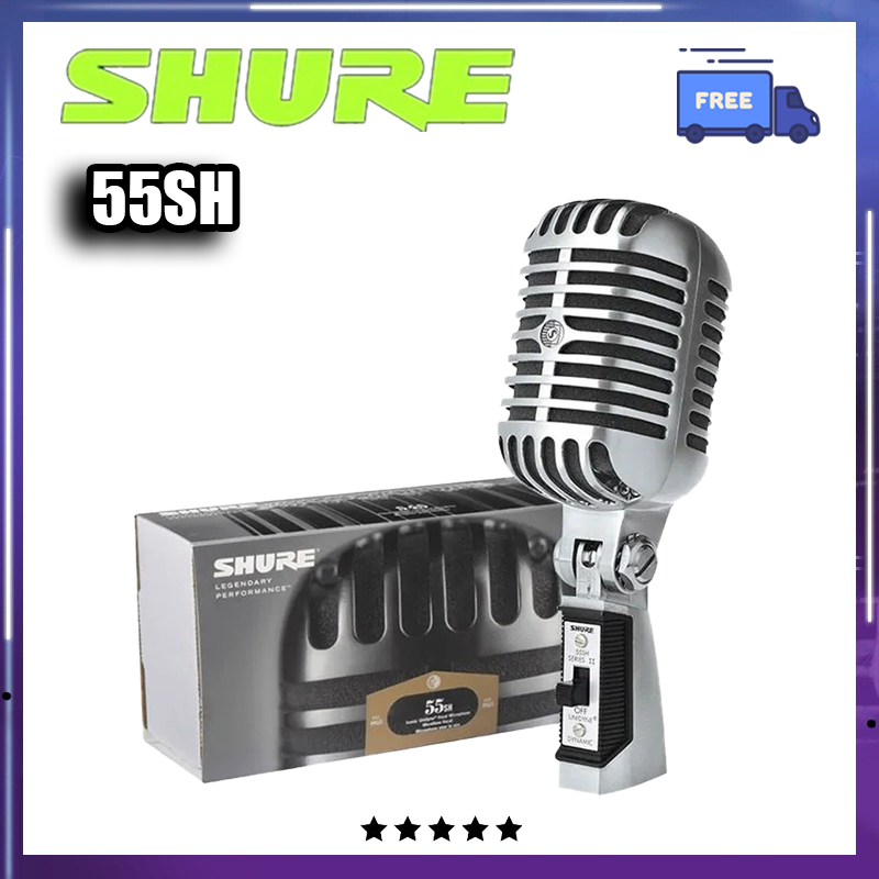 Shure 55SH Classic Mic ไมโครโฟนเสียงสไตล์วินเทจสําหรับการแสดงสดและบันทึกสตูดิโอ