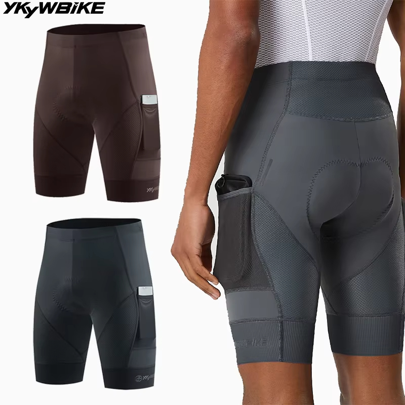 YKYWBIKE กางเกงขาสั้น 2 ช่อง ใส่สบาย เข้ารูป สําหรับผู้ชาย เหมาะกับการขี่จักรยาน เล่นกีฬา