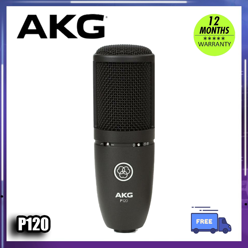 Akg P120 ไดอะแฟรมคอนเดนเซอร์ไมโครโฟนสําหรับเสียงที่ชัดเจนและเครื่องมือสตูดิโอหรือการบันทึกสดขั้วต่อ 