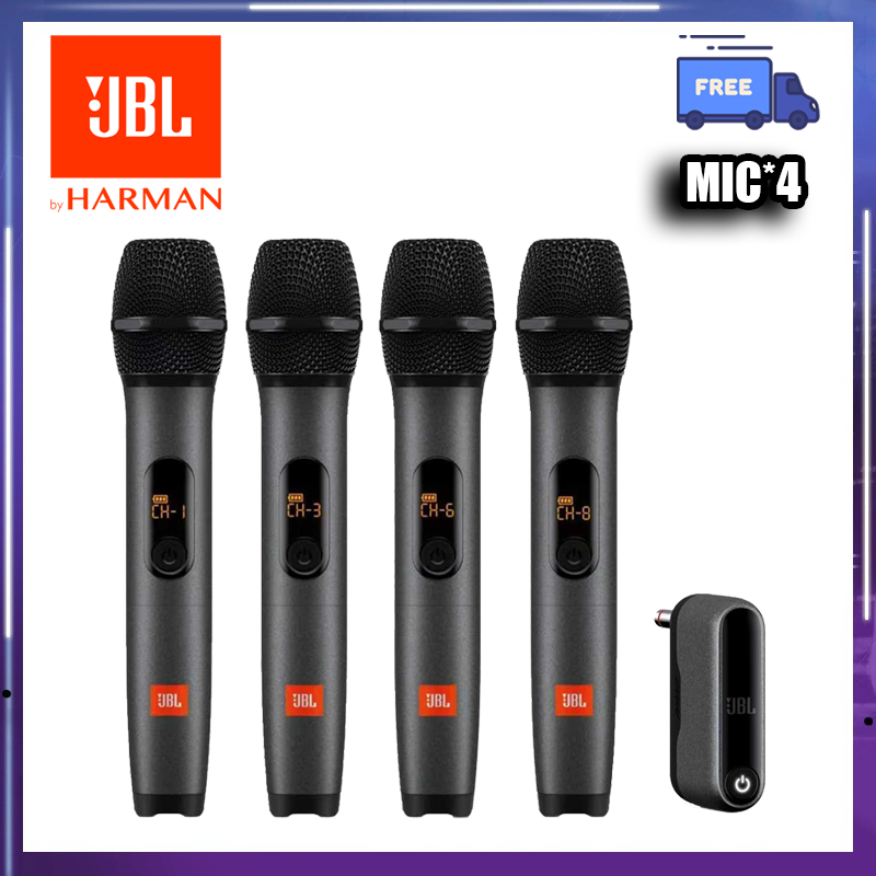 ไมโครโฟนไร้สาย JBL เจบีแอล พร้อมไมโครโฟนมือถือ 4 ตัว เหมาะสําหรับการชุมนุมและพูด