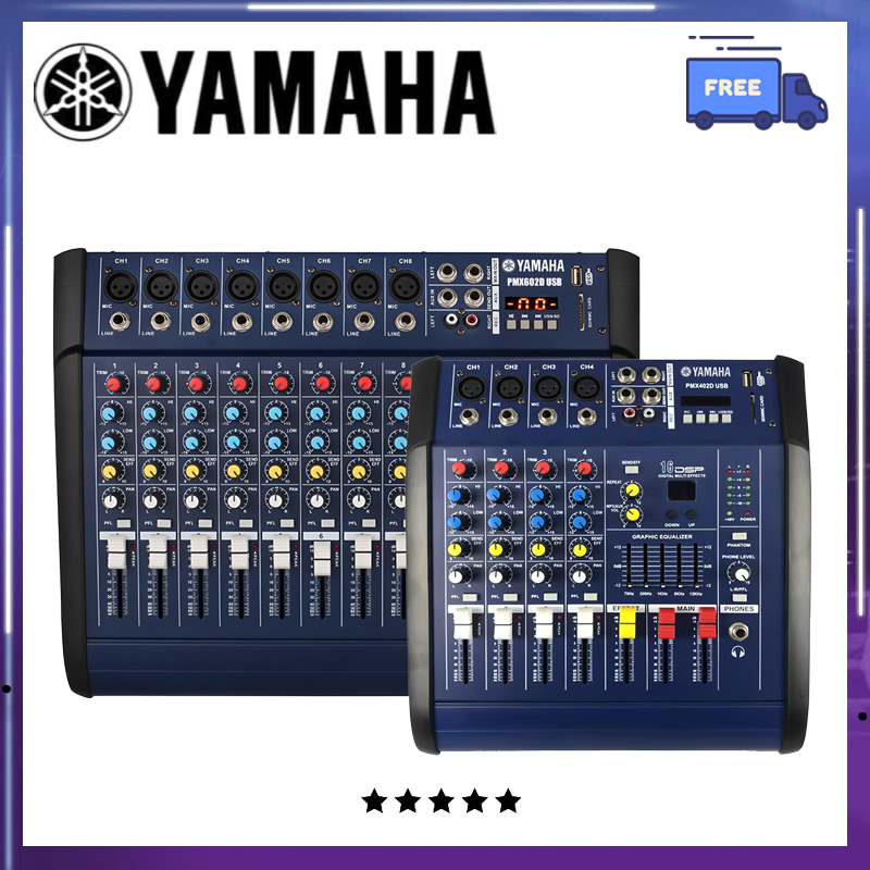 YAMAHA PMX402D / PMX602D มิกเซอร์พร้อมเครื่องขยายเสียง 4 / 6 ช่อง EQ / การบันทึกบลูทูธ suport ในตัว