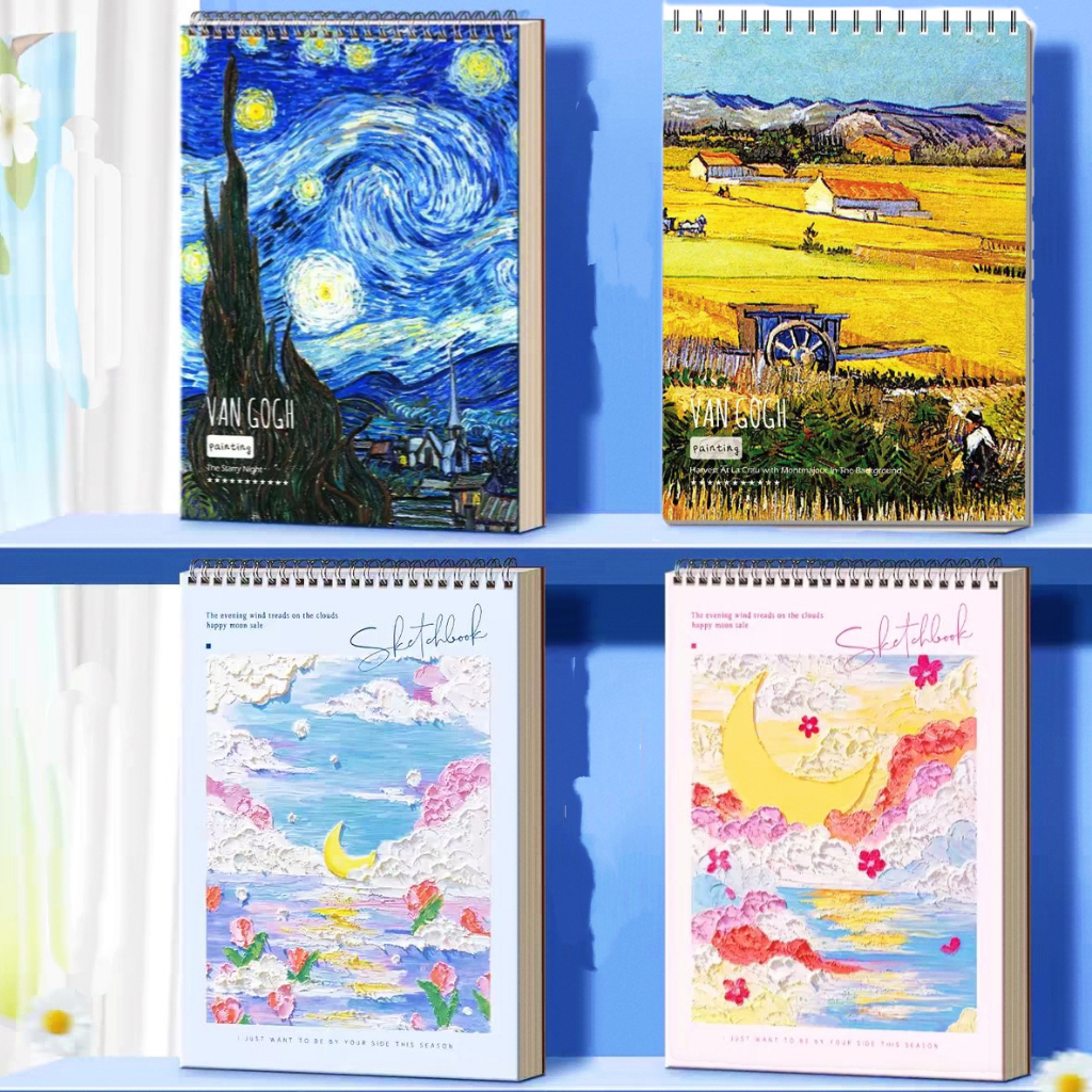 หนังสือภาพ หนังสือร่าง กระดาษวาดภาพมืออาชีพ A4 Monet Impression Sketch Book