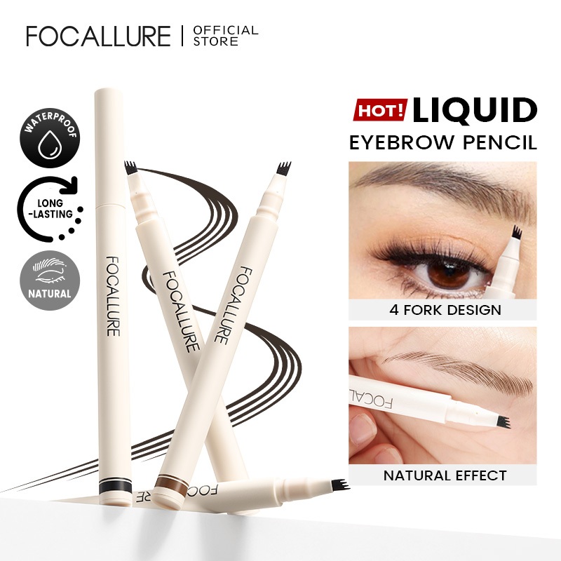 FOCALLURE 4 Fork Liquid Eyebrow Pencil Waterproof Long-lasting Natural Brow Tint Pen FA-161