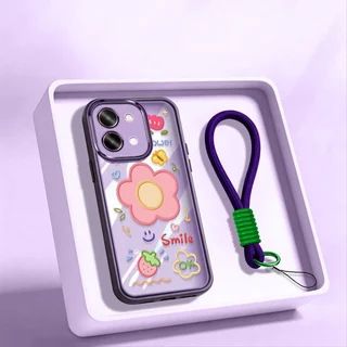 VRQR สําหรับ Vivo Y05 Y31d Y11d Y21 Y11 5G 4G Sunshine สไตล์สาวใสกันกระแทกเคสโทรศัพท์พร้อมเชือกเส้นเล็ก