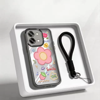 VRQR สําหรับ Vivo Y05 Y31d Y11d Y21 Y11 5G 4G Sunshine สไตล์สาวใสกันกระแทกเคสโทรศัพท์พร้อมเชือกเส้นเล็ก