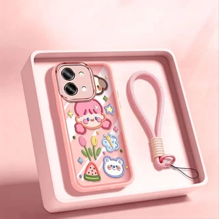 VRQR สําหรับ Vivo Y05 Y31d Y11d Y21 Y11 5G 4G Sunshine สไตล์สาวใสกันกระแทกเคสโทรศัพท์พร้อมเชือกเส้นเล็ก