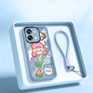 VRQR สําหรับ Vivo Y05 Y31d Y11d Y21 Y11 5G 4G Sunshine สไตล์สาวใสกันกระแทกเคสโทรศัพท์พร้อมเชือกเส้นเล็ก
