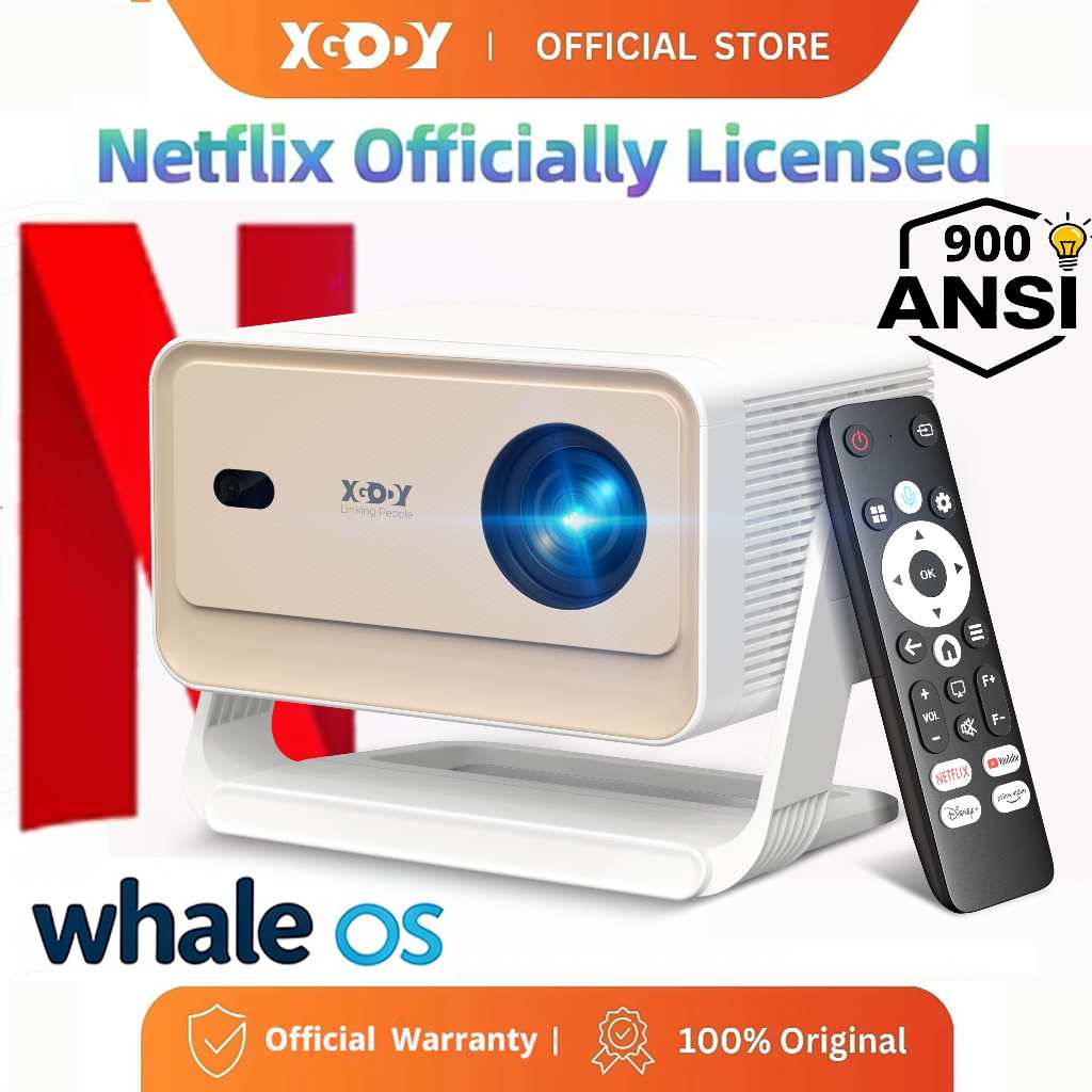 [NETFLIX Official] XGODY N6 PRO โปรเจคเตอร์มินิ รองรับ 1080P HD โปรเจคเตอร์พกพาใช้ในบ้าน มี YouTube 