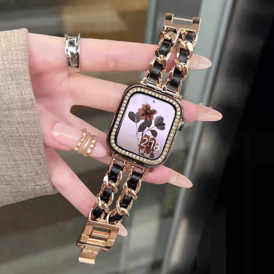 Luxury Chain Strap For Huawei Watch Fit 5 สาย Metal สาย Huawei Watch Fit 5 Pro Strap Huawei Watch Fit 4 สาย Leather สาย Huawei Watch Fit 4 pro Strap สาย Huawei Watch Fit 3 Strap Huawei Fit 4 pro Strap สาย Huawei Watch Fit 4 Case เคส Huawei Fit 5 Pro สาย