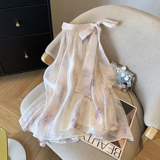 Suitcute เสื้อเบลาส์แขนกุดผ้าชีฟองสีชมพูสไตล์ฝรั่งเศส ดีไซน์เก๋ๆ ทรงเข้ารูป โชว์กระดูกไหปลาร้า เสื้อผู้หญิงทรงหลวม ไม่ซ้ำใคร women clothing L042