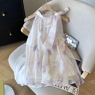 Suitcute เสื้อเบลาส์แขนกุดผ้าชีฟองสีชมพูสไตล์ฝรั่งเศส ดีไซน์เก๋ๆ ทรงเข้ารูป โชว์กระดูกไหปลาร้า เสื้อผู้หญิงทรงหลวม ไม่ซ้ำใคร women clothing L042