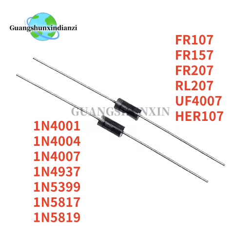 10PCS Schottky Rectifier ไดโอด 1N5817 1N5819 1N5399 1N4937 1N4004 1N4001 1N4007 UF4007 HER107 FR207 