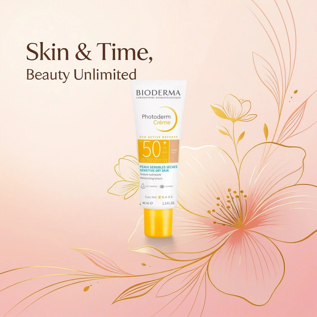 ขายแฟลช | Bioderma Photoderm Crème SPF50+ 40ml, ครีมกันแดดให้ความชุ่มชื้นสําหรับผิวแพ้ง่ายแห้ง