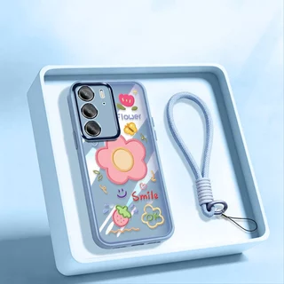 VRQR สําหรับ Oppo Realme C85 C83 C75X C75 C71 C100 4G 5G Sunshine สาวสไตล์ใสกันกระแทกเคสโทรศัพท์พร้อมเชือกเส้นเล็ก
