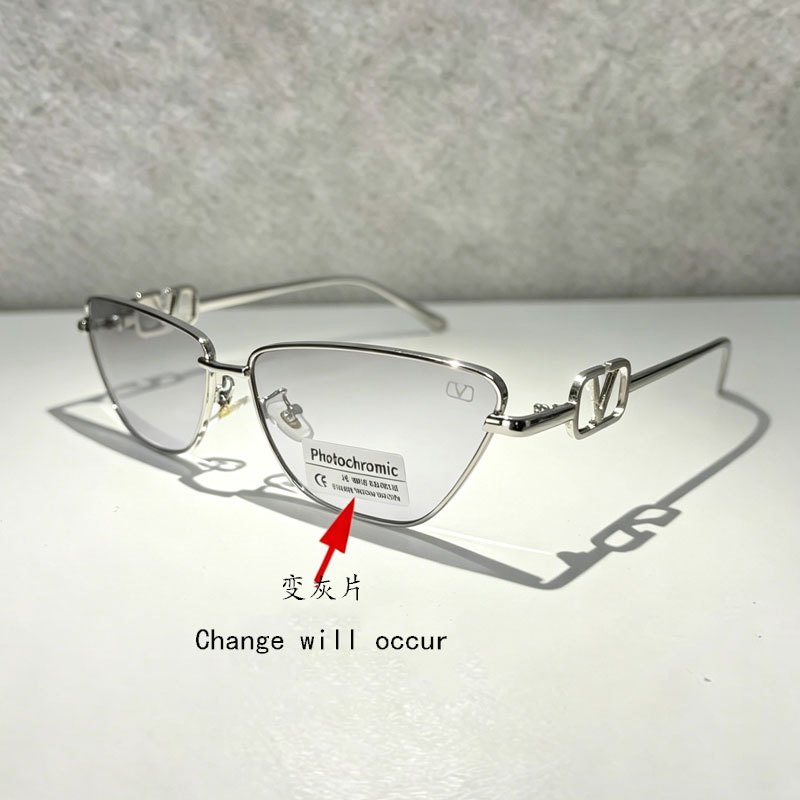 แว่นกันแดดรุ่น_photochromic_สำหรับผู้หญิง ดีไซน์กรอบโลหะบางเฉียบทรง_cat_eye ป้องกัน_uv400 สไตล์หรูหราและทันสมัย