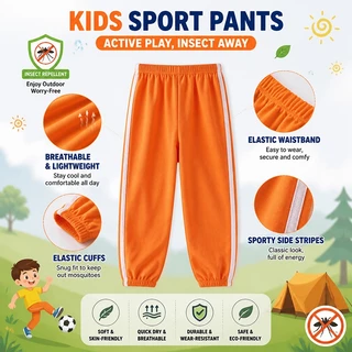 【ส่งด่วน】📢 กางเกงกีฬาเด็กกันยุง ลายทาง ทรงหลวม ใส่เล่นออกกำลังกาย ใส่นอนได้ทั้งชายหญิง #TUBA Kids